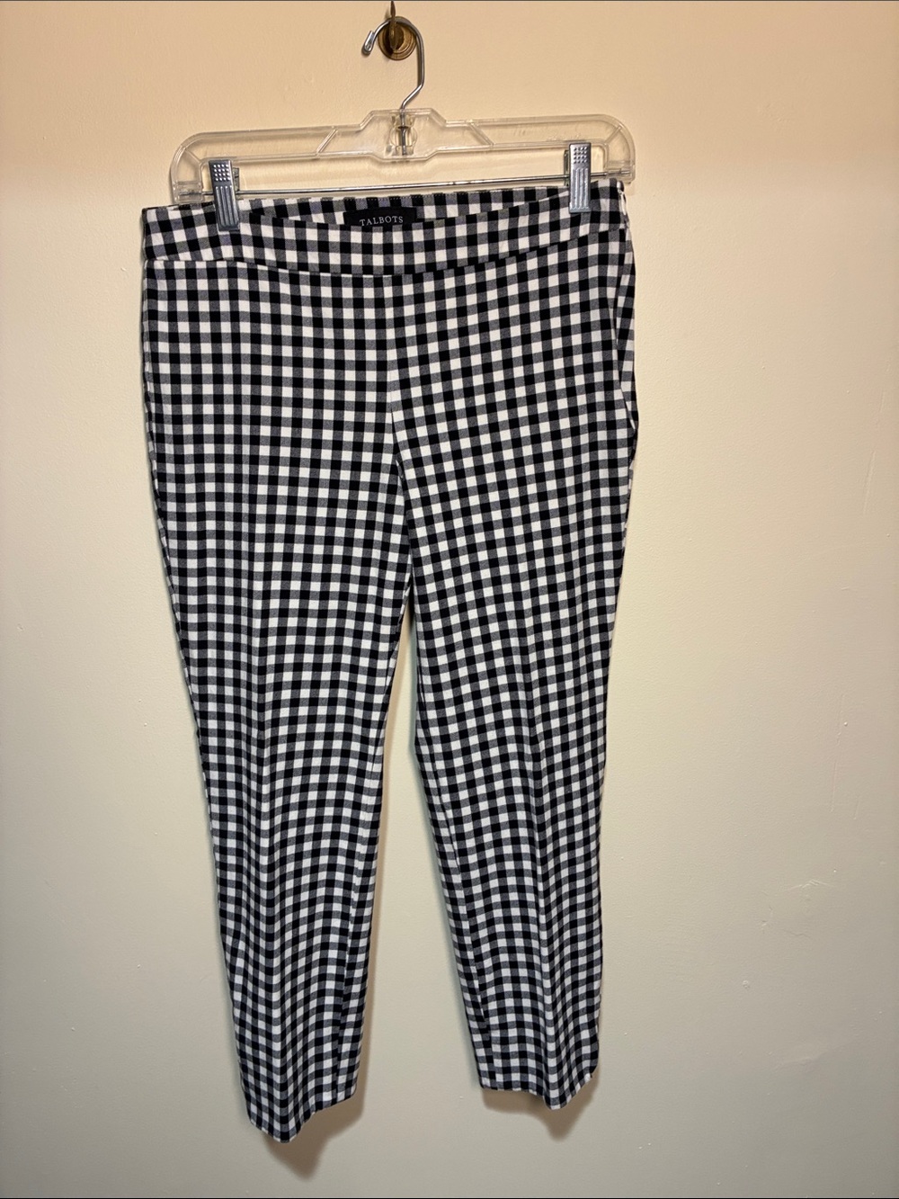 Talbots Black & White Gingham Chatham Ankle Pants